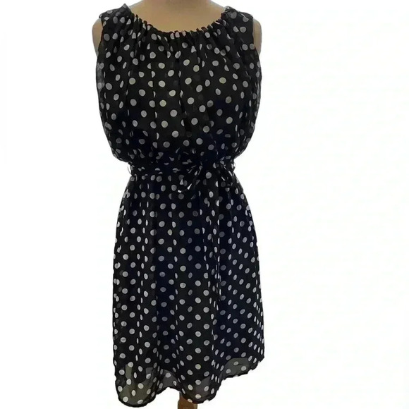 SOHO APPAREL LTD, Size 8 Blue with White Polka Dot Great Quality Great Condition - Picture 1 of 8